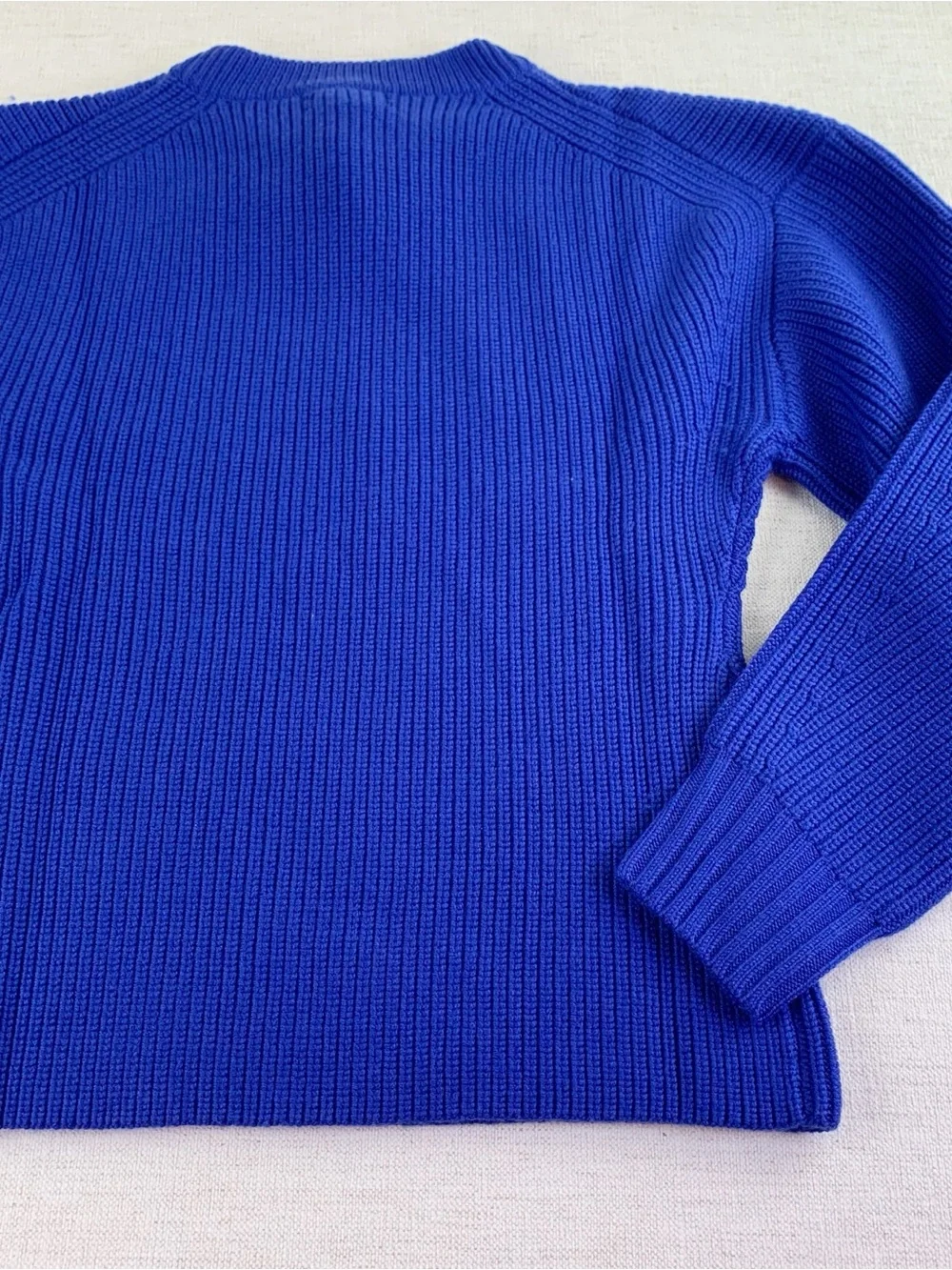 J crew women's S Fitted-waist crewneck sweater in ribbed merino wool long sleeve